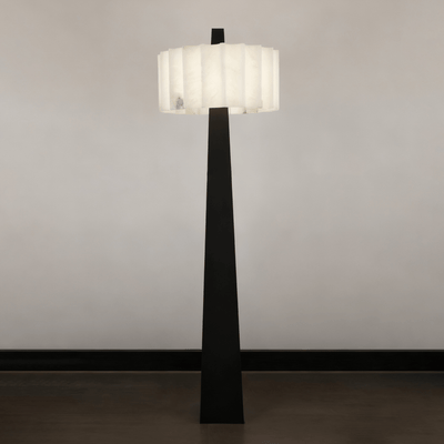 Nivalena Alabaster Pleat Floor Lamp