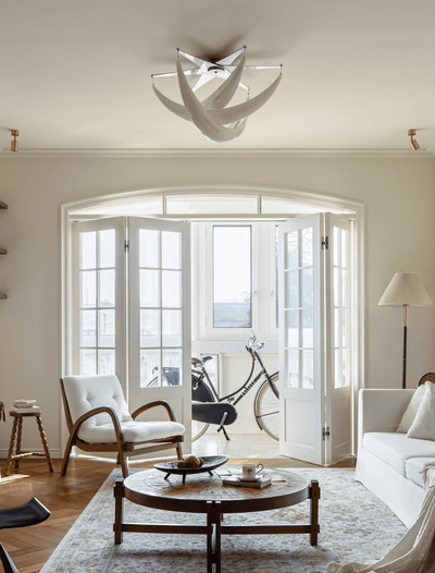Maia Contemporary White Resin Ceiling Lamp