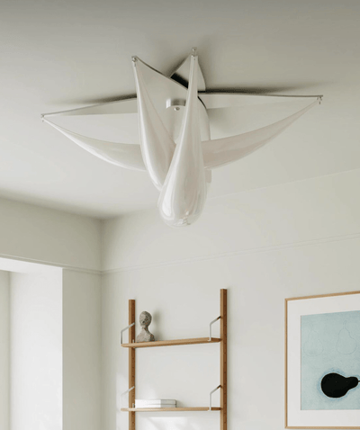 Maia Contemporary White Resin Ceiling Lamp