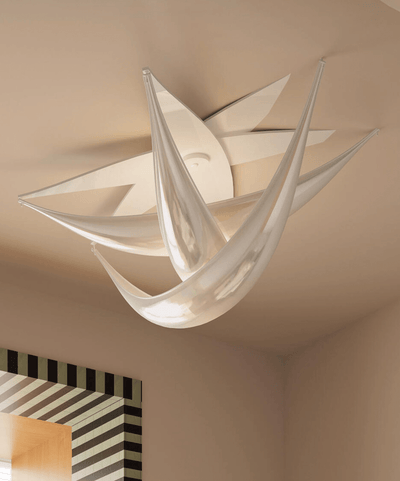 Maia Contemporary White Resin Ceiling Lamp