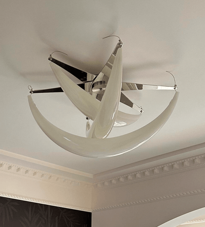 Maia Contemporary White Resin Ceiling Lamp