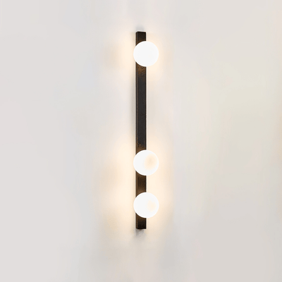 Zoshaira Globe Black Travertine  Wall Sconce