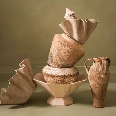 Selinel Facet Marble Pedestal Bowl