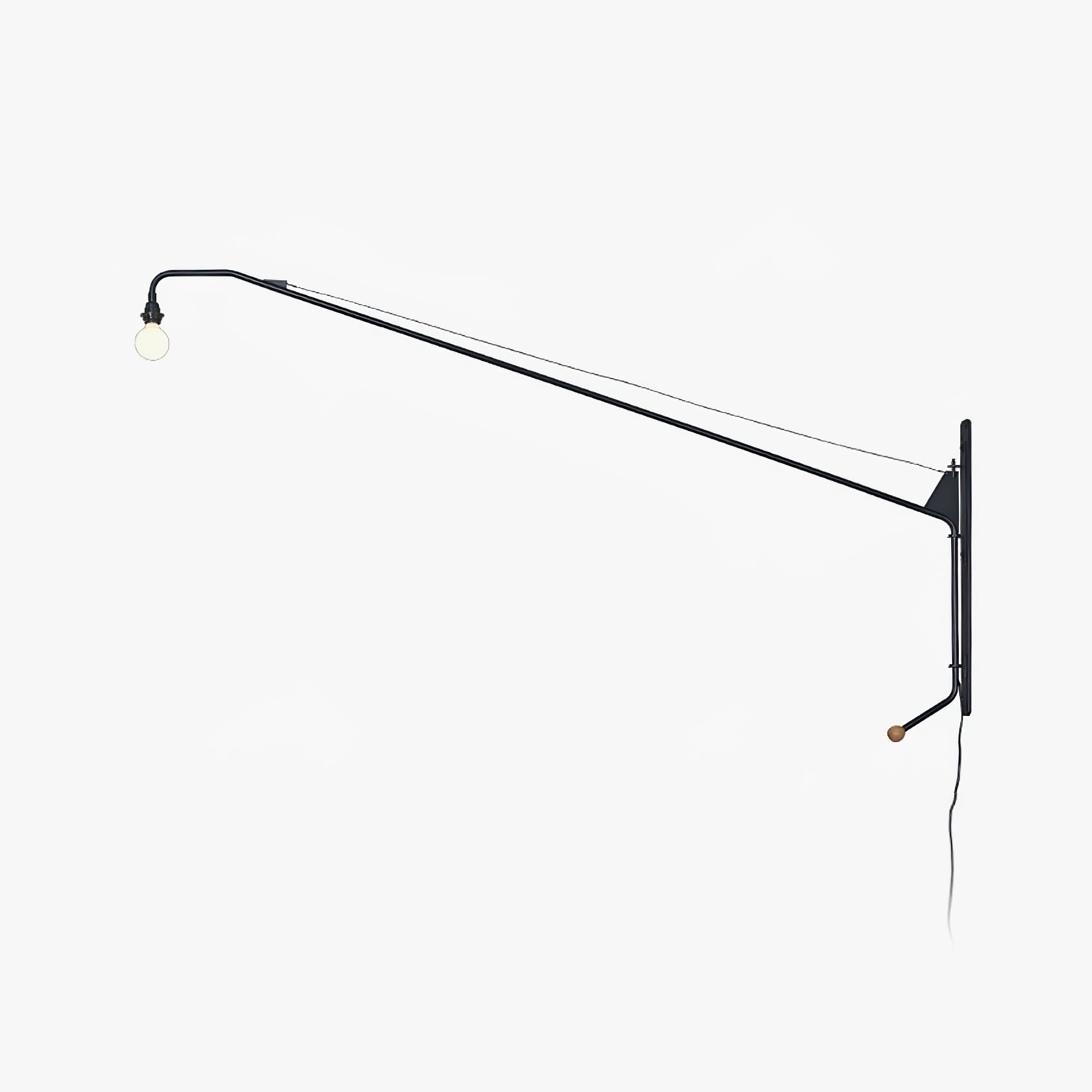 Black Extended Arm Wall Lamp