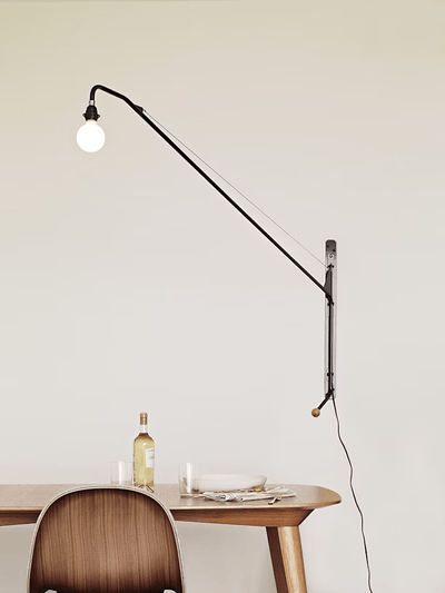 Black Extended Arm Wall Lamp