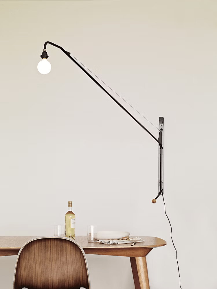 Black Extended Arm Wall Lamp