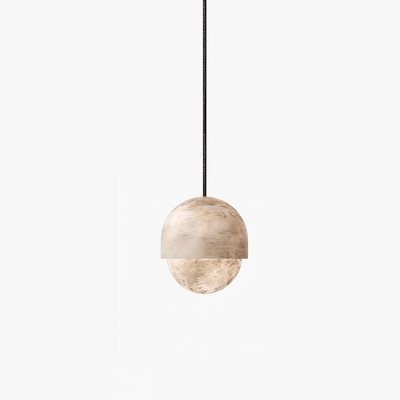 Valcien Lunar Dome Alabaster Pendant Light