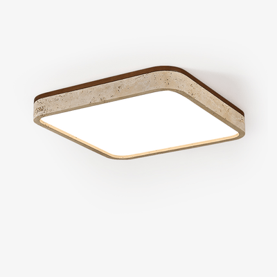 Calden Rounded Square Travertine Ceiling Lamp