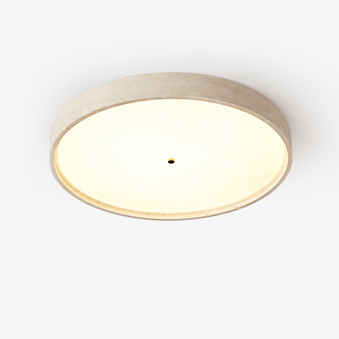 Lana Minimal Yellow Travertine Disc Ceiling Lamp