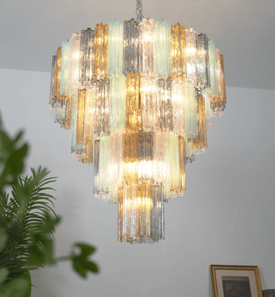 Kobi Eclat Elegant Colorful Glass Prism Chandelier
