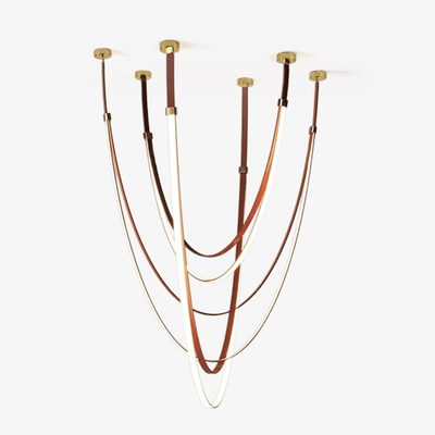 Odin Parabola Decorative Leather Silicone Strap Chandelier