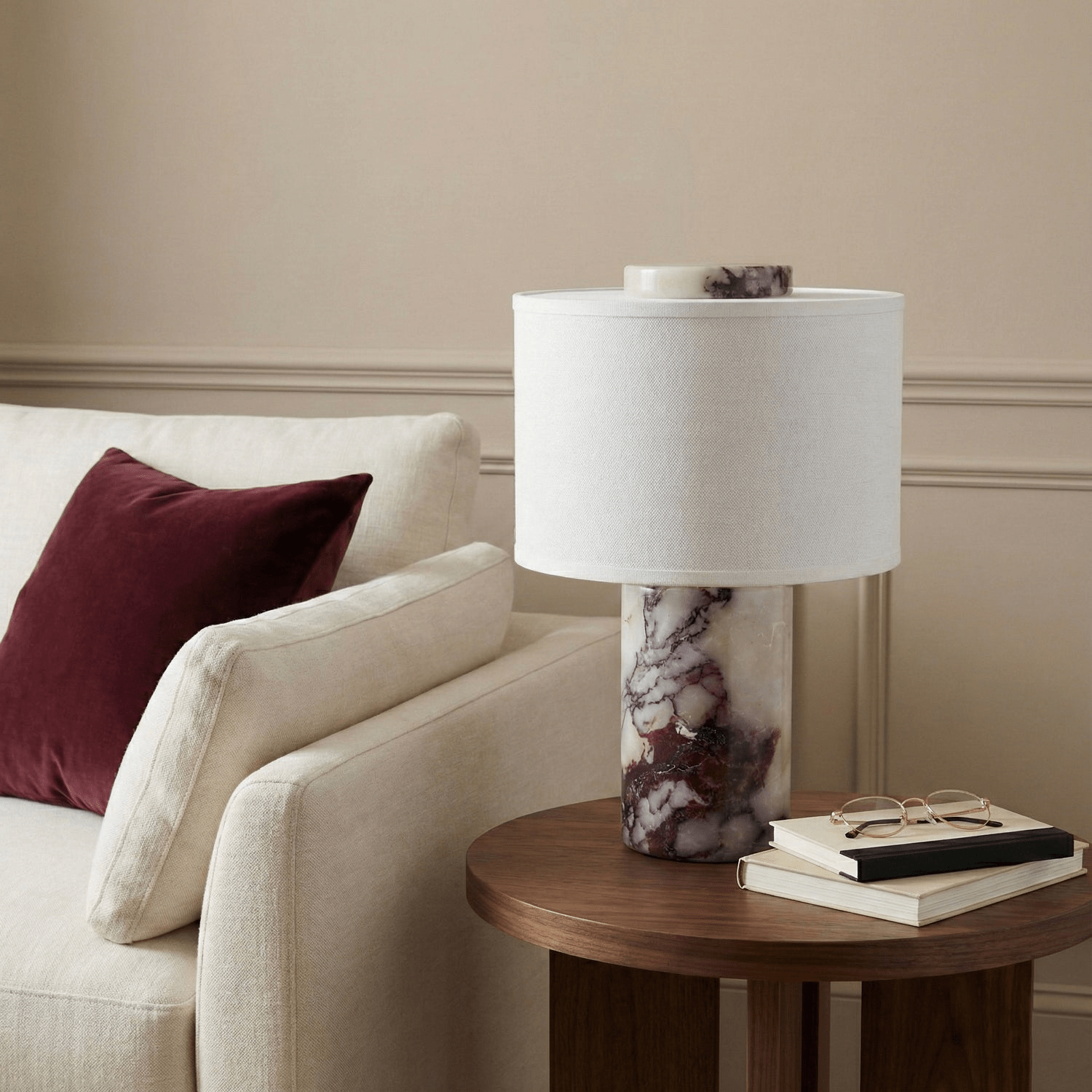 Eros Lumivor Elegant Marble Febric Table Lamp