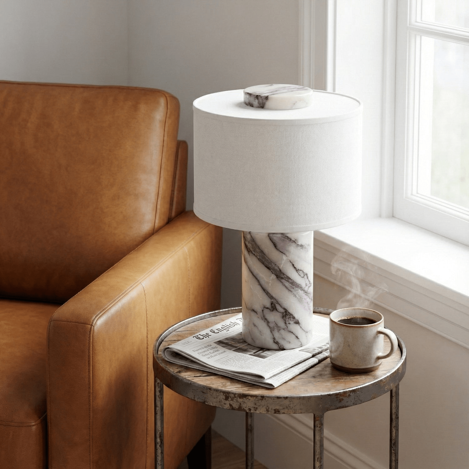 Eros Lumivor Elegant Marble Febric Table Lamp