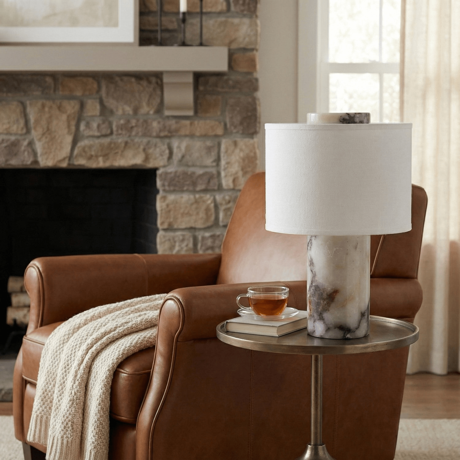 Eros Lumivor Elegant Marble Febric Table Lamp
