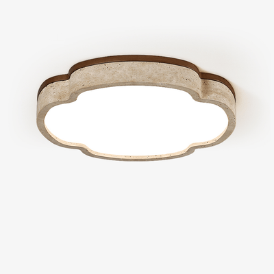 Vito Marshmallow Four-Petal Cloudform Yellow Travertine Ceiling Lamp