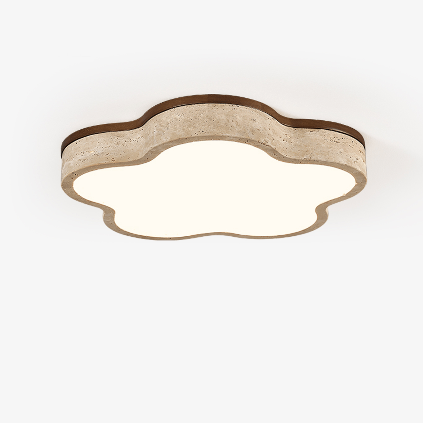 Yuki Marshmallow Five-Petal Cloudline Yellow Travertine Ceiling Lamp