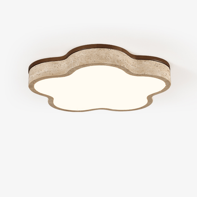 Yuki Marshmallow Five-Petal Cloudline Yellow Travertine Ceiling Lamp