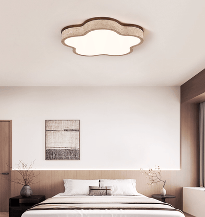 Yuki Marshmallow Five-Petal Cloudline Yellow Travertine Ceiling Lamp