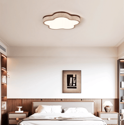 Yuki Marshmallow Five-Petal Cloudline Yellow Travertine Ceiling Lamp