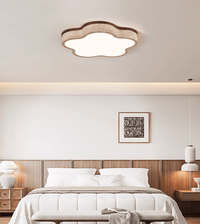 Yuki Marshmallow Five-Petal Cloudline Yellow Travertine Ceiling Lamp