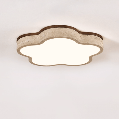 Yuki Marshmallow Five-Petal Cloudline Yellow Travertine Ceiling Lamp