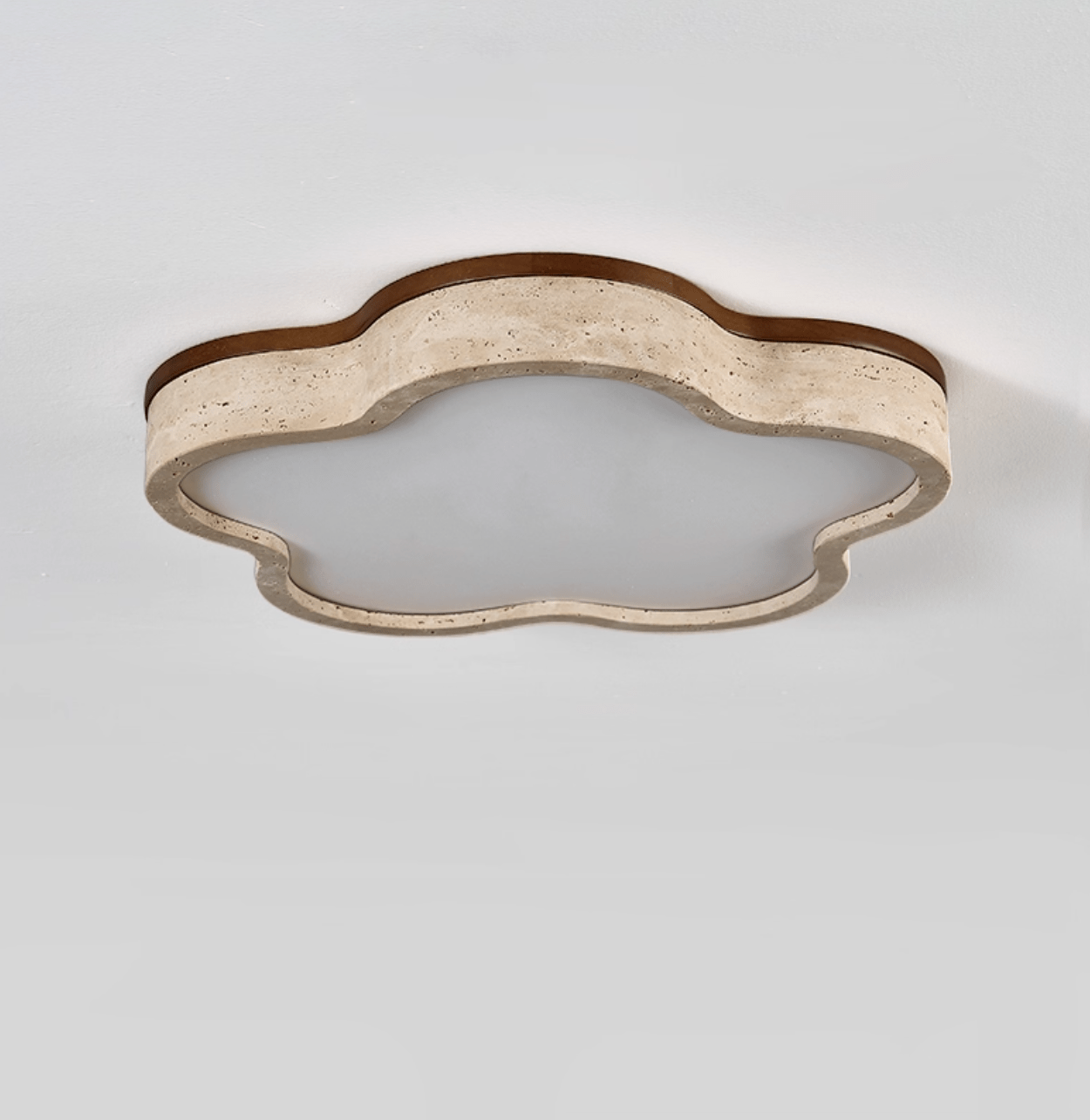 Yuki Marshmallow Five-Petal Cloudline Yellow Travertine Ceiling Lamp
