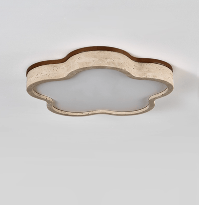 Yuki Marshmallow Five-Petal Cloudline Yellow Travertine Ceiling Lamp