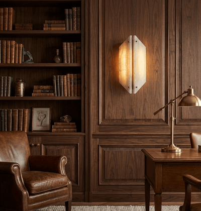 Zynx Modern White Alabaste Crest Wall Lamp