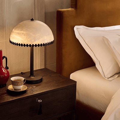 Nuxs Elegant Alabaster Dome Table Lamp