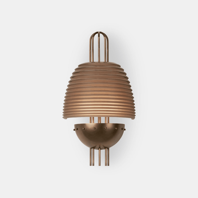 Brys Industrial Ribbed Brass Wall Lamp
