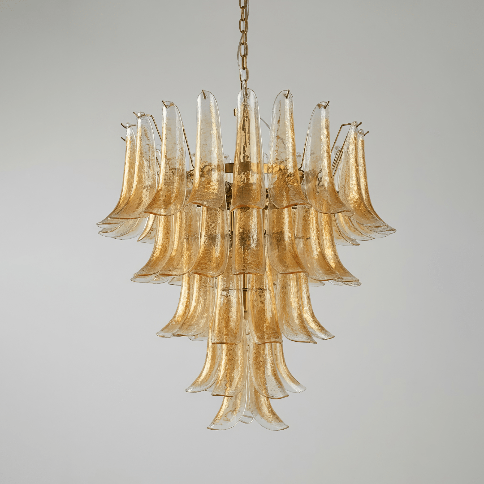 Maelric Amber Glass Petals Chandelier