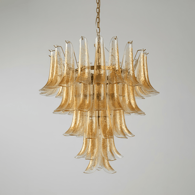 Maelric Amber Glass Petals Chandelier