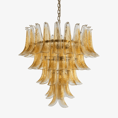 Maelric Amber Glass Petals Chandelier