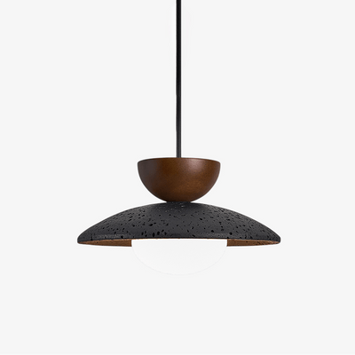 Ignis Dome Black Travertine Pendant Light