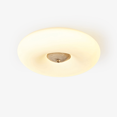 Flen Yellow Travertine Ring Ceiling Light
