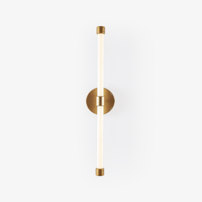 Voske Vertical Tube Minimalist Brass Wall Lamp