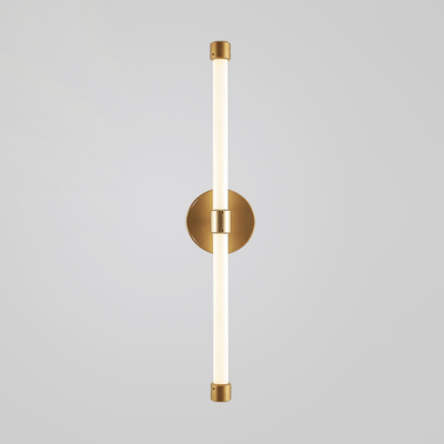 Voske Vertical Tube Minimalist Brass Wall Lamp