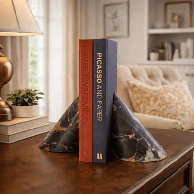 Bastion Sculpted Marble Bookends