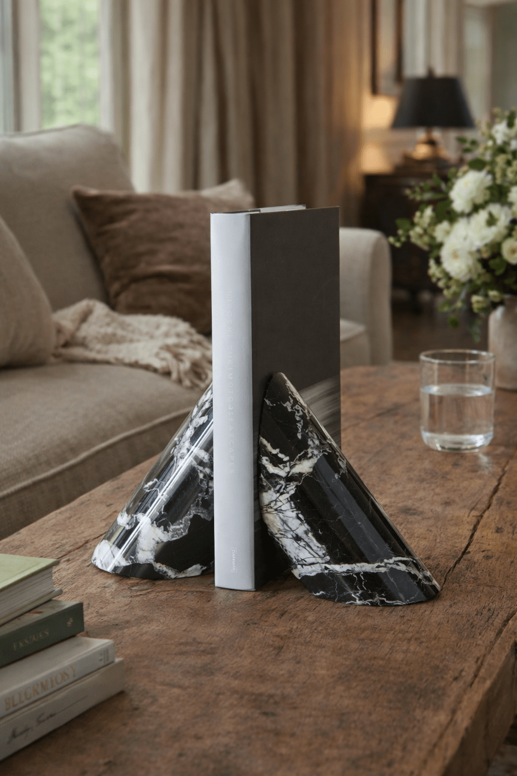 Bastion Sculpted Marble Bookends