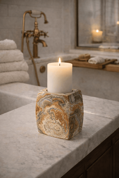 Orson Onyx Candle Holder