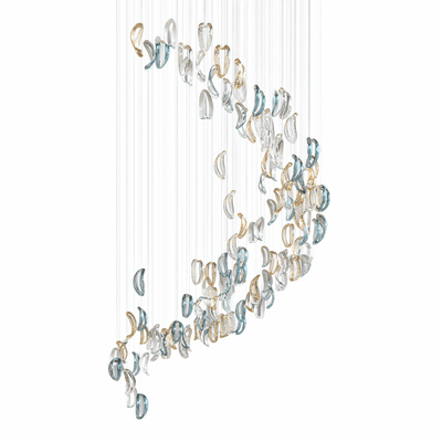 AquaFlux Grand Cascade Ripple Glass Art Customize Chandelier