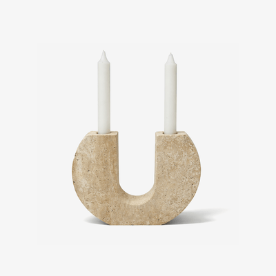 Stone Reliquary travertine Candle Holder
