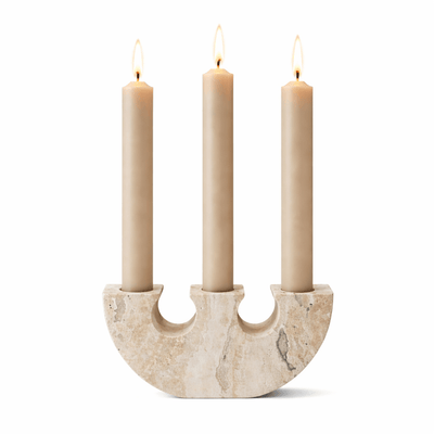 Stone Reliquary travertine Candle Holder