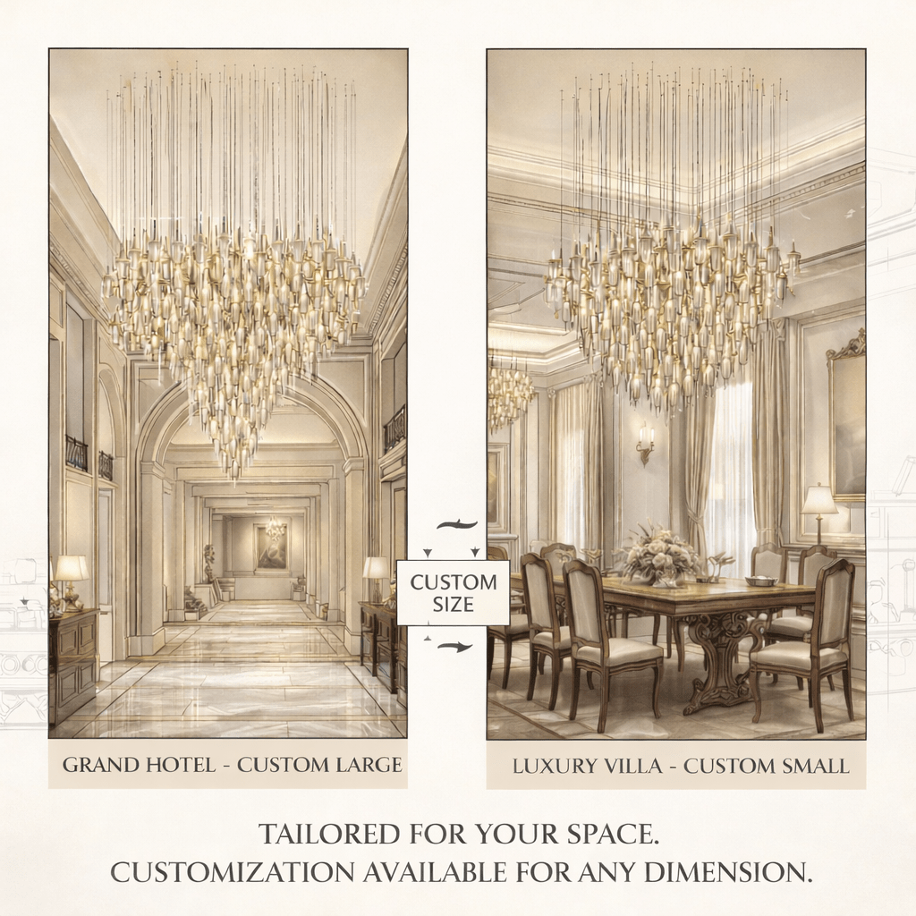 HydroDrop Amber Glass Grand Cascade  Chandelier