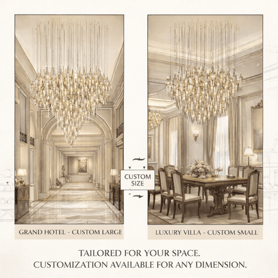 HydroDrop Amber Glass Grand Cascade  Chandelier