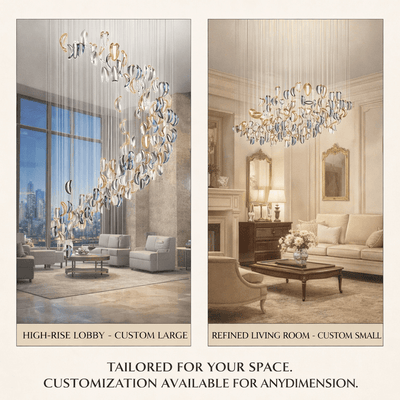 AquaFlux Grand Cascade Ripple Glass Art Customize Chandelier