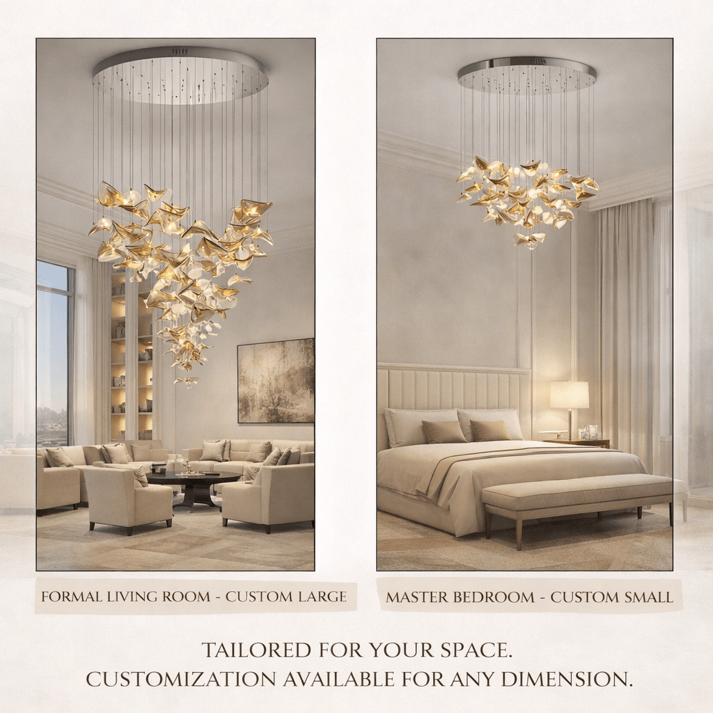 Orinthal Wave Floating Leaf Chandelier