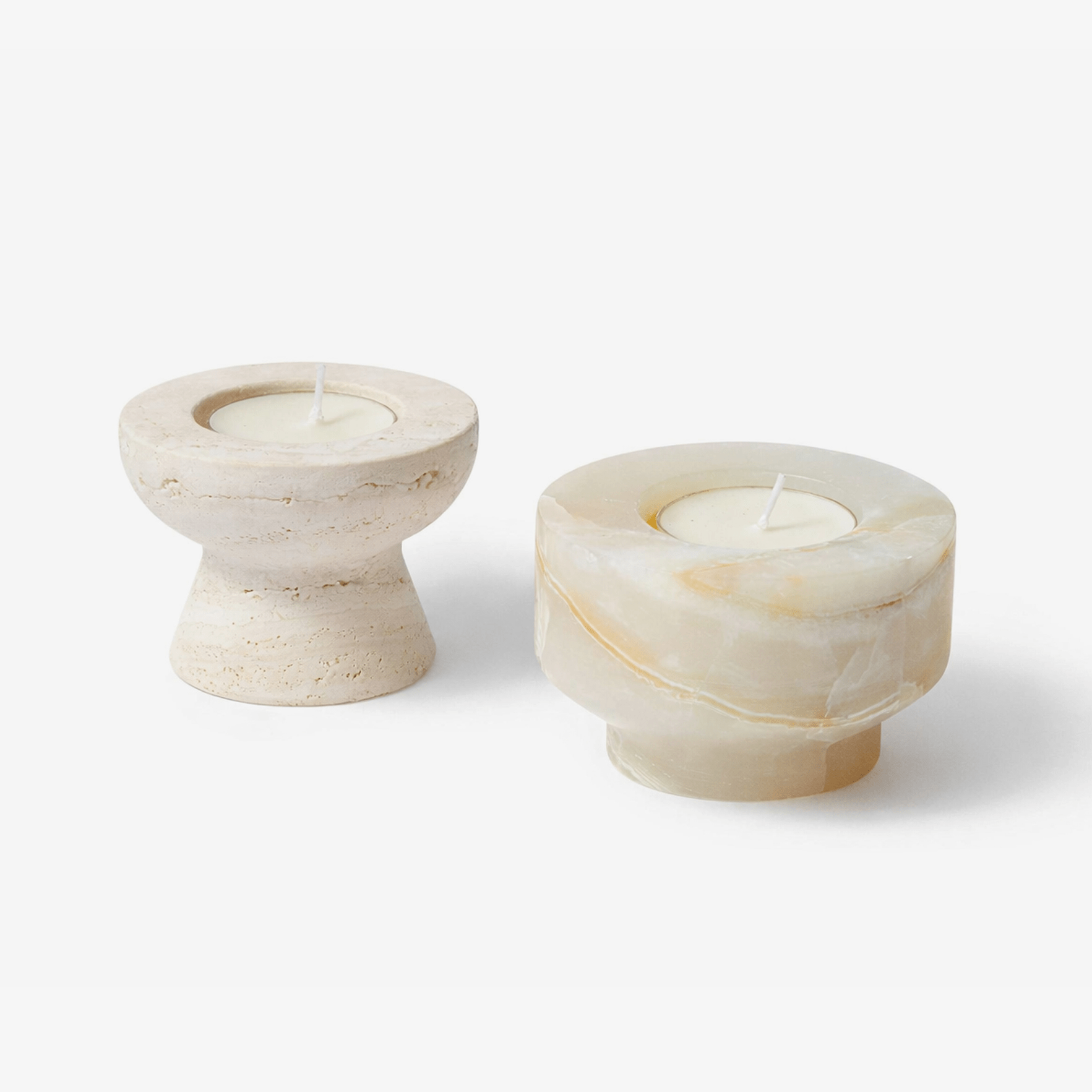 Nerinise Stone Halo Candle Holder Set
