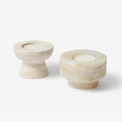 Nerinise Stone Halo Candle Holder Set