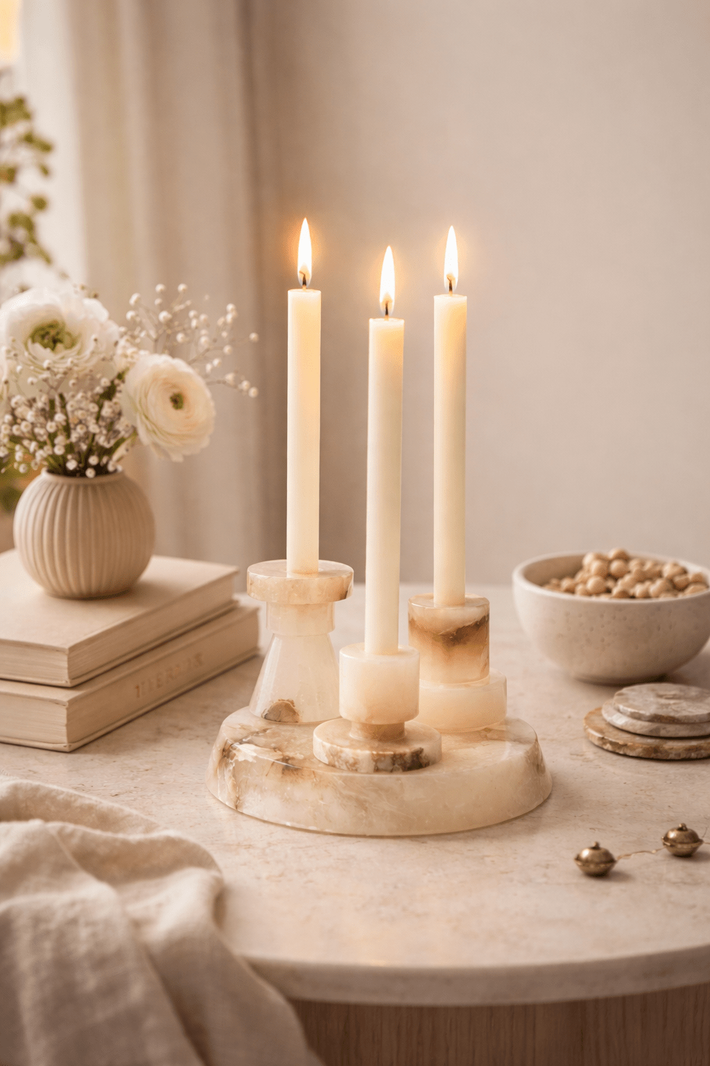 Vesperin Marble Candle Holder